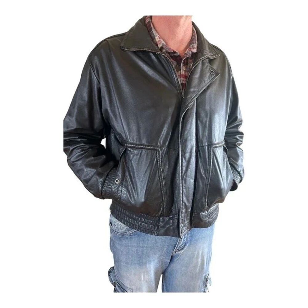 Wilson’s Leather Men’s jacket, vintage, black color, size 46